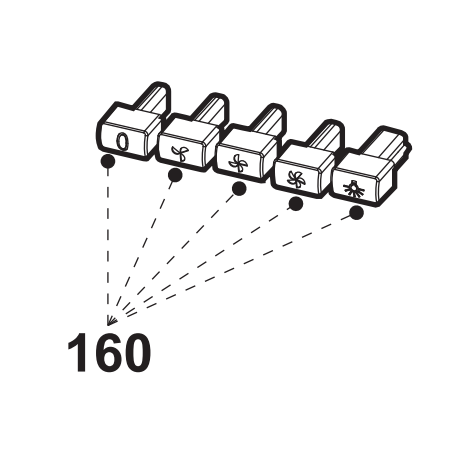 Boutons de commande rectangulaires hotte AIRLUX AHP95