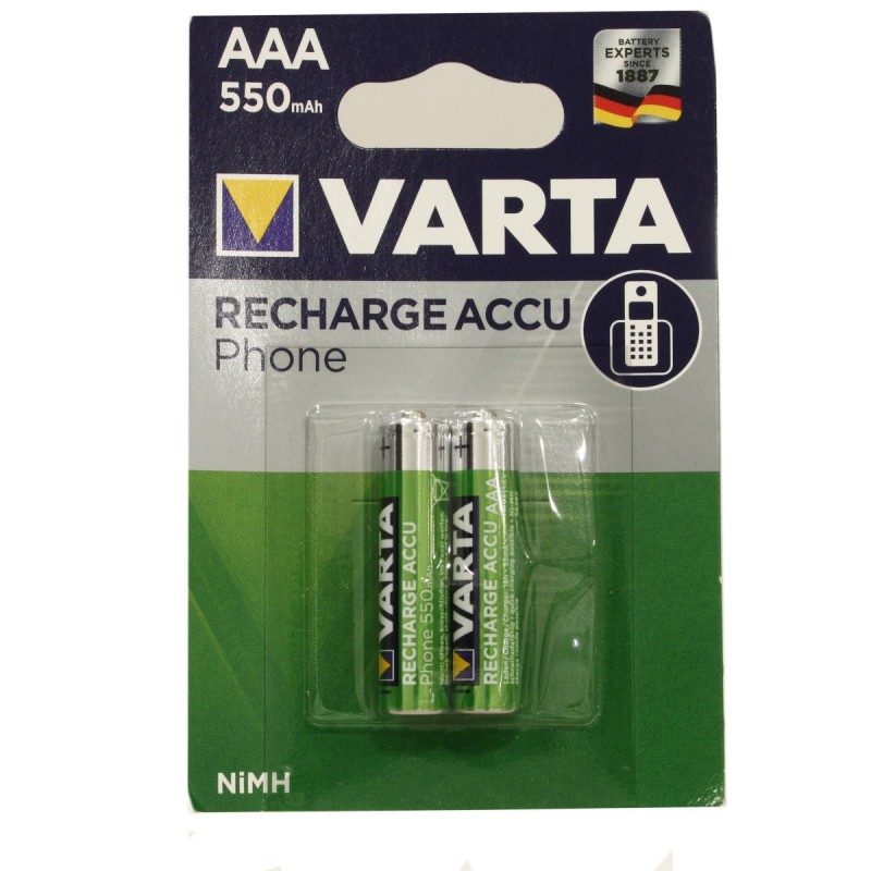 Piles VARTA rechargeables AAA HR03, NIMH, 12 VOLT spéciales téléphone