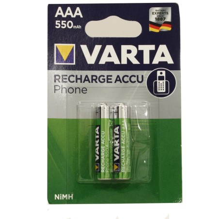 Piles VARTA rechargeables AAA HR03, NIMH, 12 VOLT spéciales téléphone