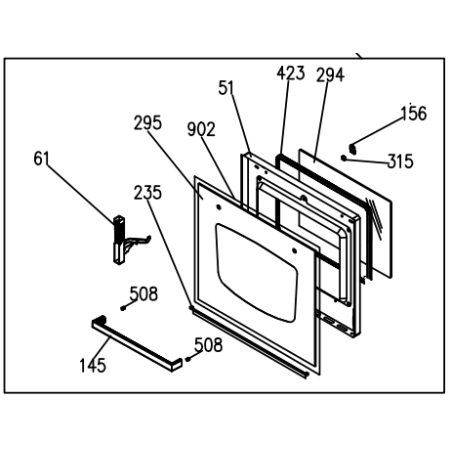 Vitre de facade pour cuisiniere AIRLUX