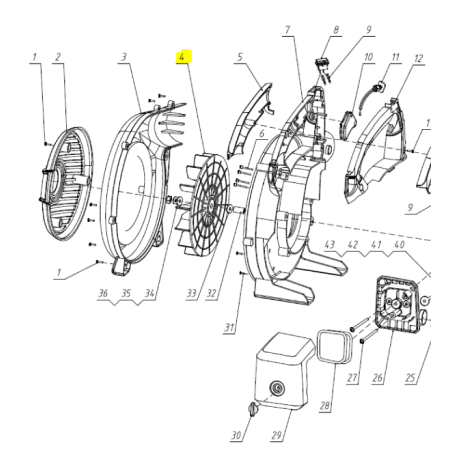 Turbine pour souffleur MC CULLOCH GB322