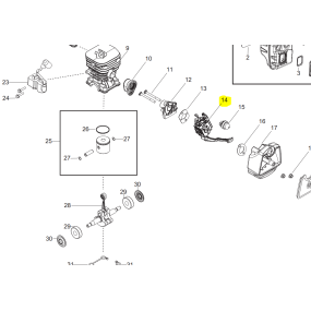 Carburateur souffleur HUSQVARNA modèle 125B - SAV PEM pièces détachées