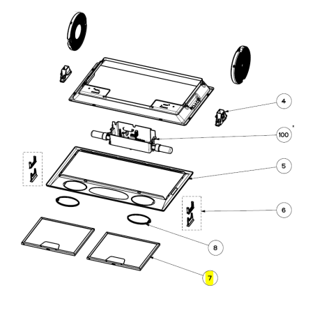 Filtre à graisse Z1330017055 pour hotte AIRLUX AHGB400SI - HGD55SI