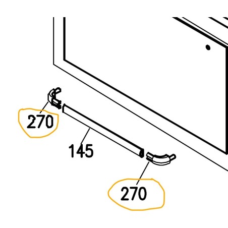 Support poignée pour cuisinière GLEM CC53GTIX, CCI903MC, XCC53GC, XCC61GC