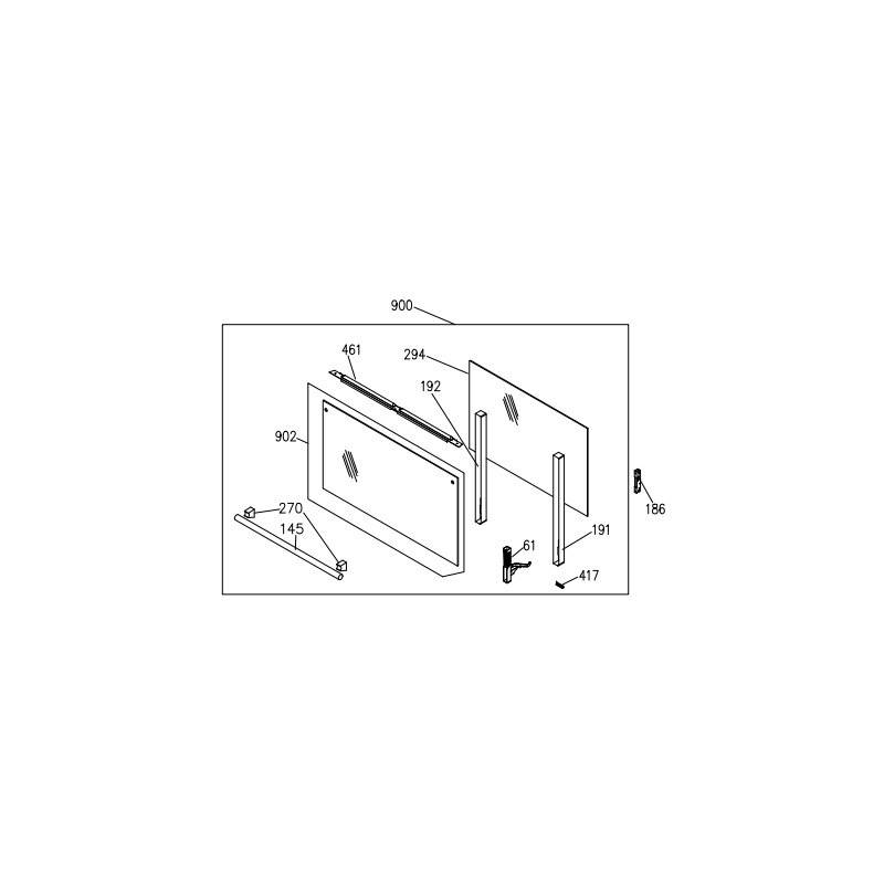 Vitre extérieure cuisinière AIRLUX AX96VCEIX