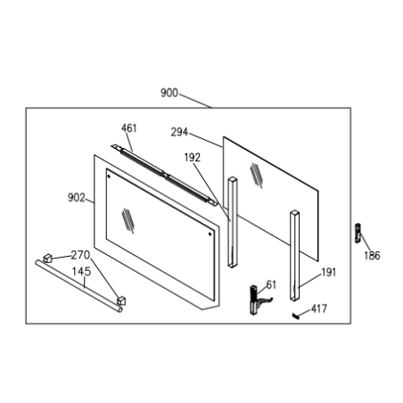 Vitre extérieure cuisinières AIRLUX AX96CEIX - AX96CVIX - AX96VCEIX