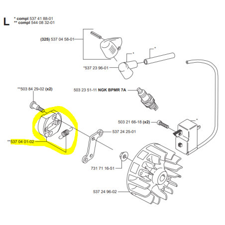 Embrayage taille-haies HUSQVARNA 325HDA65 X-SERIES / 325HE4 X-SERIES