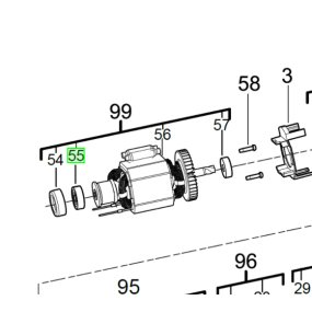 Roulement pour perforateurs AEG KH24IXE - BH24IE - KH24IE - 4931454465
