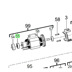 Roulement pour perforateurs AEG KH24IXE - BH24IE - KH24IE - 4931454465