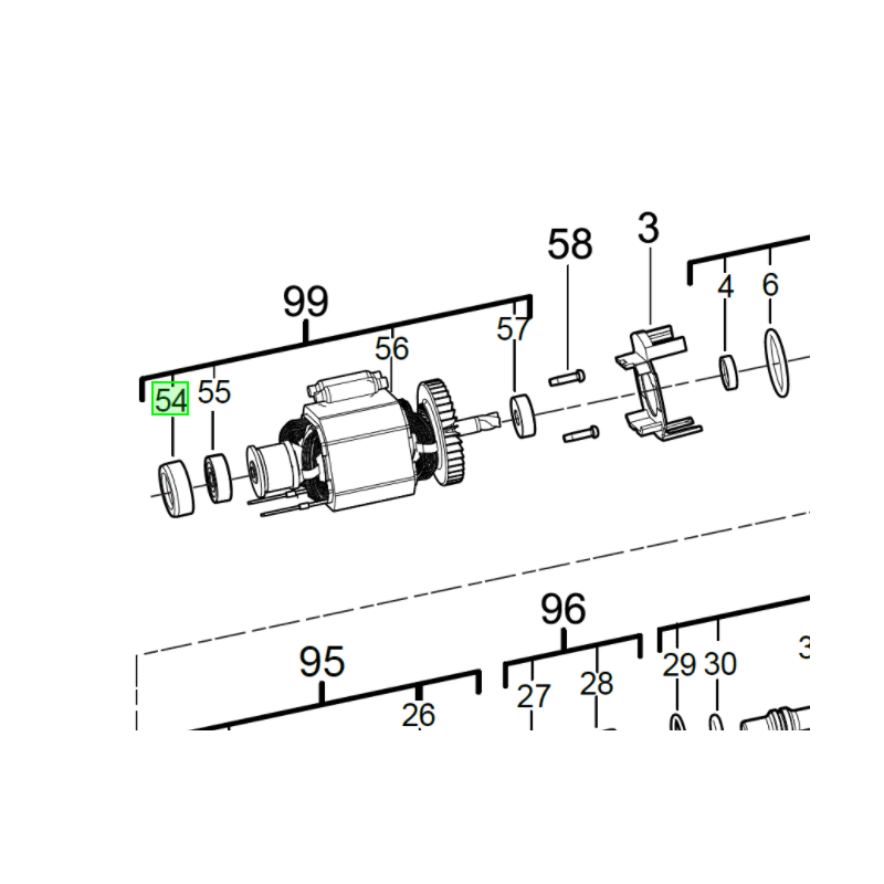 Capuchon de roulement perforateurs AEG KH24IXE - BH24IE - KH24IE Capuchon de roulement perforateurs AEG KH24IXE - BH24IE - KH24IE