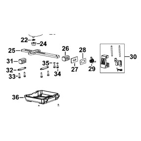 FIXATION LAME 90597891 pour SCIE SCORPIO BLACK & DECKER RS890, KFBES890