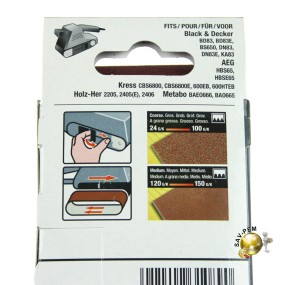 Bandes abrasives 65X410mm pour ponceuses 