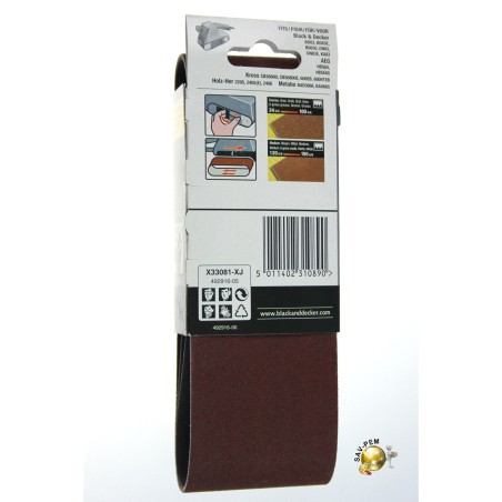 Bandes abrasives 65X410mm pour ponceuses 