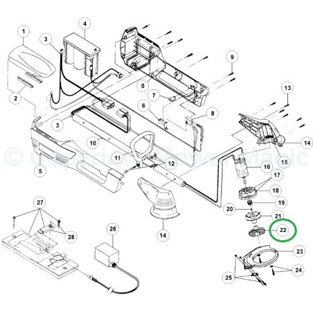 Couvercle 5131005876 coupe bordure RYOBI RBT60, RBT120, RBT125