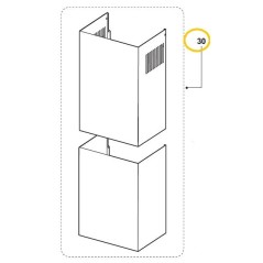 Ensemble Complet cheminée inox pour la hotte AHDP9501IX