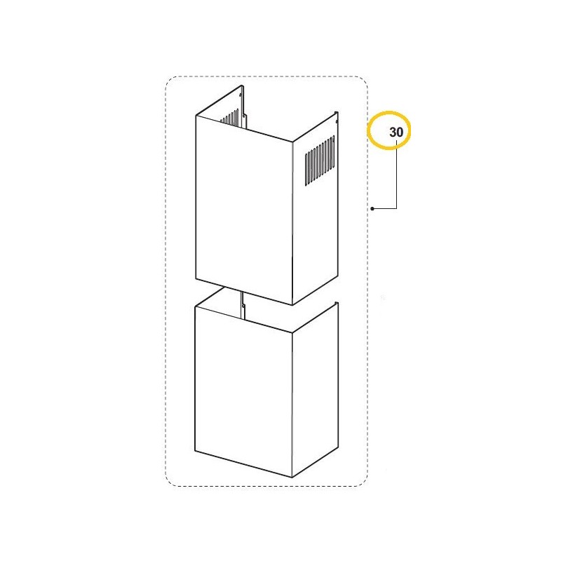Ensemble Complet cheminée inox pour la hotte AHDP9501IX