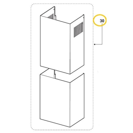 Ensemble Complet cheminée inox pour la hotte AHDP9501IX