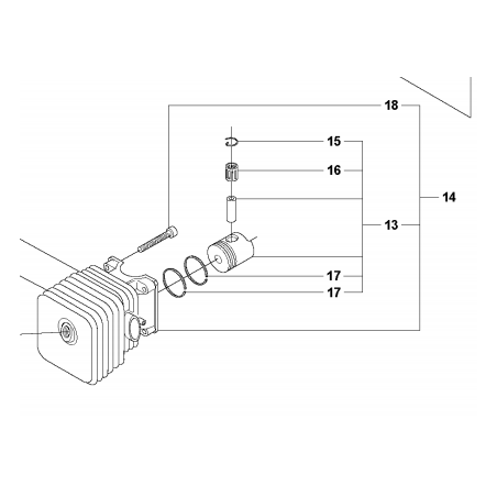 Kit cylindre piston tronçonneuses HUSQVARNA - JONSERED BC2125 325HD60