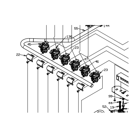 Robinet gaz foyer avant droite AIRLUX GLEM AT64 - AT955 - TE2600G