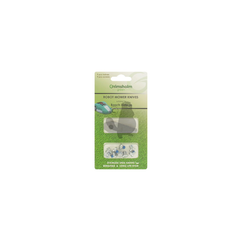 Blister 9 lames tondeuse BOSCH Indego 800 - 1000 - 1300 Blister 9 lames tondeuse BOSCH Indego 800 - 1000 - 1300