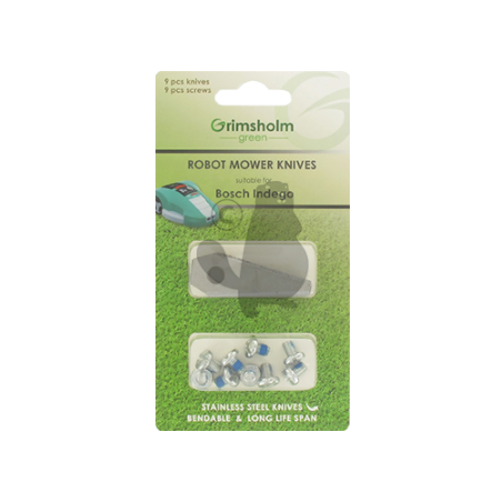 Blister 9 lames tondeuse BOSCH Indego 800 - 1000 - 1300