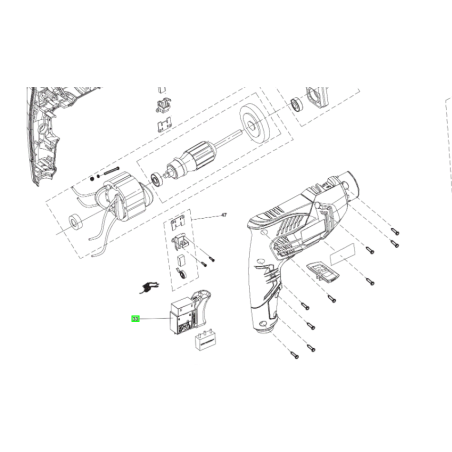 Interrupteur pour perceuses à percussion RYOBI RPD500G