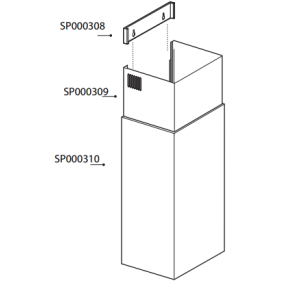 Cheminée ZSP000310 partie basse hotte AIRLUX modèle AHBF670IX
