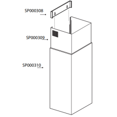 Cheminée ZSP000310 partie basse hotte AIRLUX modèle AHBF670IX