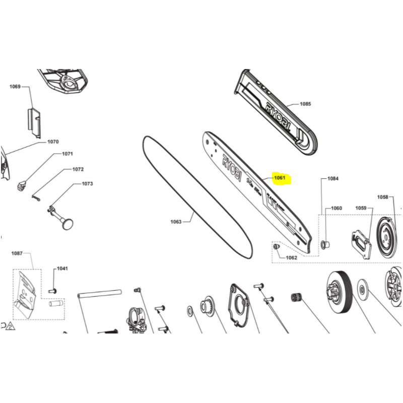 Guide 40cm pour tronçonneuses RYOBI RCS3840T