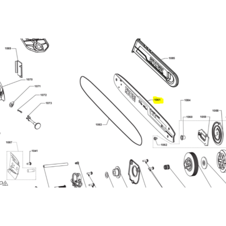 Guide 40cm pour tronçonneuses RYOBI RCS3840T