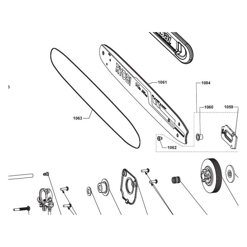 Guide 35cm pour tronçonneuses RYOBI RCS3835T