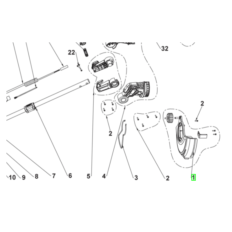 Carter de protection pour coupe bordure RYOBI RLT5127 Carter de protection pour coupe bordure RYOBI RLT5127