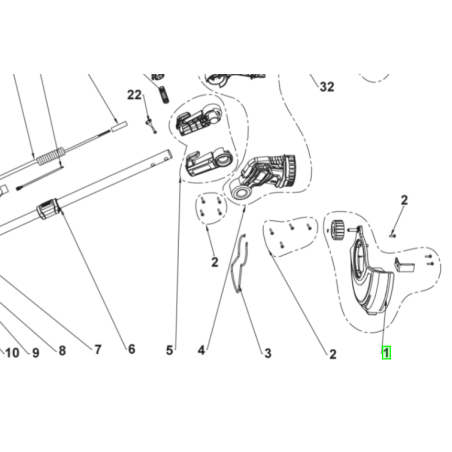 Carter de protection pour coupe bordure RYOBI RLT5127 - 5131041440