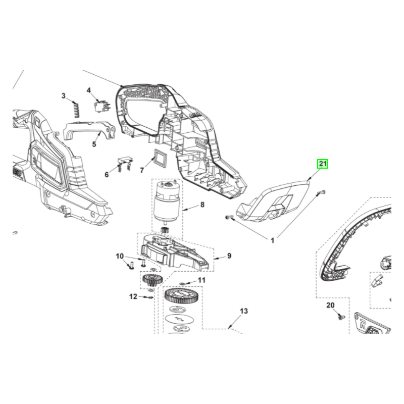 Carter de protection taille haies RYOBI OHT1845 / RHT184520 Carter de protection taille haies RYOBI OHT1845 / RHT184520