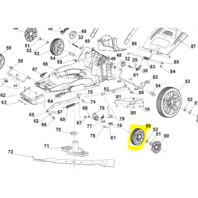 Roue avant pour tondeuses à gazon RYOBI RLM18E40H - RLM4018 - 5131036543