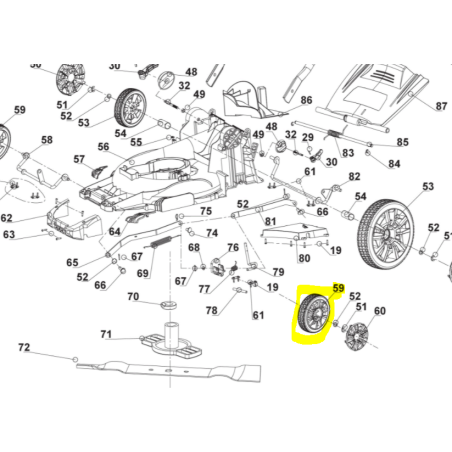 Roue avant pour tondeuses à gazon RYOBI RLM18E40H - RLM4018