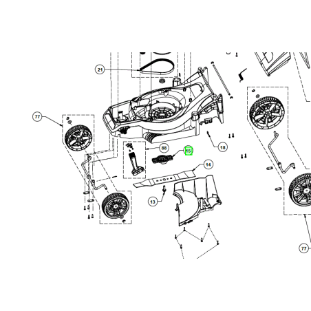 Support de lame pour tondeuse à gazon RYOBI OLM1833B / RLM18X33B50