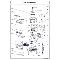 Pâle 503905 cuve fixe, machine à glace MAGIMIX GELATO EXPERT