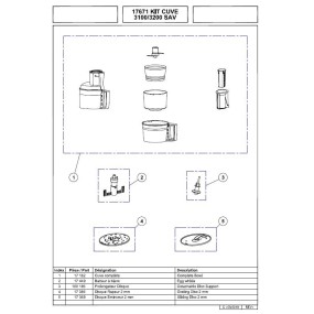 Couvercle avec cuve pour Robot MAGIMIX 2100, 3100, 3200
