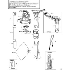 Tube aspiration 90519932 souffleur BLACK & DECKER BDBV30, GW2810, GW2810