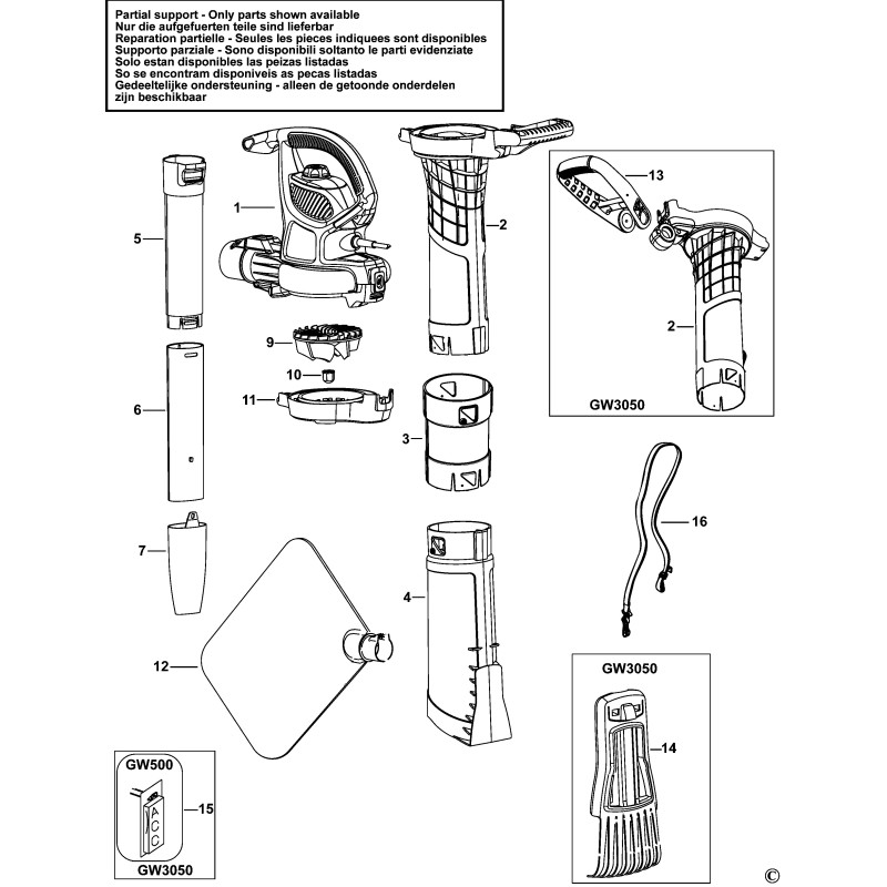 Tube aspiration 90519932 souffleur BLACK & DECKER BDBV30, GW2810, GW2810 Tube aspiration 90519932 souffleur BLACK & DECKER BDBV30, GW2810, GW2810