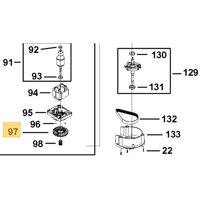 Turbine moteur pour la tondeuse BLACK & DECKER LM2000