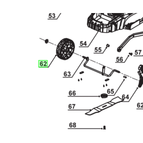 Roue avant tondeuses à gazon RYOBI RLM13E33S - RLM3313LT2925