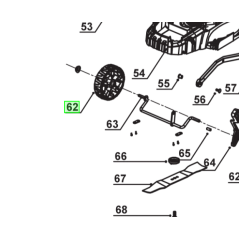 Roue avant tondeuses à gazon RYOBI RLM13E33S - RLM3313LT2925