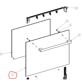 Vitre de façade Z2031932 pour le four AIRLUX modèle AFC106BK