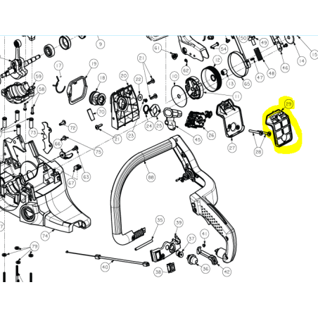 Filtre à air tronçonneuses RYOBI modèles RCS5145B - RCS5140B