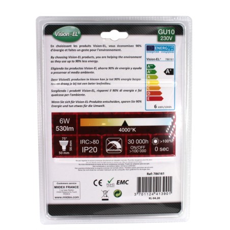 Lot de 4 ampoules LED GU10
