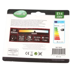 Ampoule SPECIALE réfrigérateur LED culot E14. Puissance 3 watts - 4000°K
