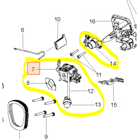 Carburateur pour tronçonneuse MC CULLOCH CS42S