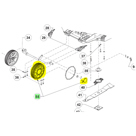 Roue avant tondeuses RYOBI RLM18X41H240 / RY18LMX40A-240
